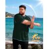 image:imageRoadbox Mens Big and Tall Swim Shirt UPF 50 Short Sleeve Rash Guard UV Sun Protection Quick Dry Water TShirts for BeachDark Green