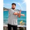image:imageRoadbox Mens Big and Tall Swim Shirt UPF 50 Short Sleeve Rash Guard UV Sun Protection Quick Dry Water TShirts for BeachHeather Gray