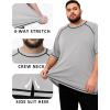 image:imageRoadbox Mens Big and Tall Swim Shirt UPF 50 Short Sleeve Rash Guard UV Sun Protection Quick Dry Water TShirts for BeachHeather Gray