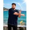 image:imageRoadbox Mens Big and Tall Swim Shirt UPF 50 Short Sleeve Rash Guard UV Sun Protection Quick Dry Water TShirts for BeachNavy Blue