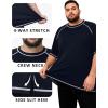image:imageRoadbox Mens Big and Tall Swim Shirt UPF 50 Short Sleeve Rash Guard UV Sun Protection Quick Dry Water TShirts for BeachNavy Blue
