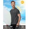 image:imageRoadbox Mens Short Sleeve Swim Shirt UPF 50 Quick Dry Rash Guard UV Sun Protection Water TShirt for Beach and SurfingCharcoal Gray