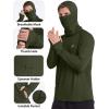 image:imageRoadbox Mens UPF 50 Sun Protection Hoodie Long Sleeve Fishing Shirt with Mask Lightweight UV SPF Hooded for Hiking RunningDark Green
