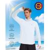 image:imageRoadbox Mens UPF 50 Sun Protection Hoodie Long Sleeve Fishing Shirt with Mask Lightweight UV SPF Hooded for Hiking RunningWhite