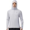 image:imageRoadbox UPF 50 Sun Hoodie for Men 14 Zip Fishing Shirt with Long Sleeve UV Protection for Outdoor HikingGray