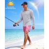 image:imageRoadbox UPF 50 Sun Hoodie for Men 14 Zip Fishing Shirt with Long Sleeve UV Protection for Outdoor HikingGray