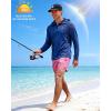 image:imageRoadbox UPF 50 Sun Hoodie for Men 14 Zip Fishing Shirt with Long Sleeve UV Protection for Outdoor HikingNavy