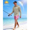 image:imageRoadbox UPF 50 Sun Hoodie for Men 14 Zip Fishing Shirt with Long Sleeve UV Protection for Outdoor HikingOatmeal