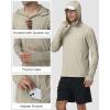 image:imageRoadbox UPF 50 Sun Hoodie for Men 14 Zip Fishing Shirt with Long Sleeve UV Protection for Outdoor HikingOatmeal