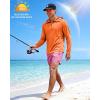 image:imageRoadbox UPF 50 Sun Hoodie for Men 14 Zip Fishing Shirt with Long Sleeve UV Protection for Outdoor HikingRed Orange