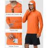 image:imageRoadbox UPF 50 Sun Hoodie for Men 14 Zip Fishing Shirt with Long Sleeve UV Protection for Outdoor HikingRed Orange