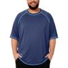 image:imageRoadbox Mens Big and Tall Swim Shirt UPF 50 Short Sleeve Rash Guard UV Sun Protection Quick Dry Water TShirts for BeachNavy Blue