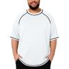 image:imageRoadbox Mens Big and Tall Swim Shirt UPF 50 Short Sleeve Rash Guard UV Sun Protection Quick Dry Water TShirts for BeachWhite