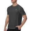 image:imageRoadbox Mens Short Sleeve Swim Shirt UPF 50 Quick Dry Rash Guard UV Sun Protection Water TShirt for Beach and SurfingCharcoal Gray