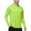 image:imageRoadbox Mens UPF 50 Sun Protection Hoodie UV Long Sleeve Fishing Shirts Lightweight Swim Rash Guard for Outdoor HikingLime Green