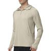 image:imageRoadbox UPF 50 Sun Hoodie for Men 14 Zip Fishing Shirt with Long Sleeve UV Protection for Outdoor HikingOatmeal