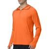 image:imageRoadbox UPF 50 Sun Hoodie for Men 14 Zip Fishing Shirt with Long Sleeve UV Protection for Outdoor HikingRed Orange