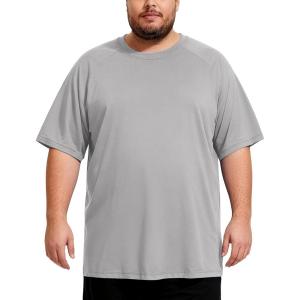 image:imageMens Big and Tall Swim Shirts UPF 50 Sun Protection Short Sleeve Rash Guard Quick Dry TShirt for Beach and SurfingEco Gray
