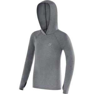 image:imageRoadbox Boys Rash Guard Hooded Shirt Kids UPF 50 Long Sleeve Hoodie Youth UV Sun Protection Fishing Beach Shirts14heather Gray