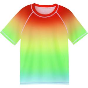 image:imageRoadbox Boys Rash Guard Short Sleeve Swim Shirt UPF 50 Sun Protection Kids Quick Dry Rashguard Water Shirt for Surf Beach03 Rainbow