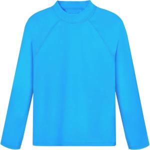 image:imageRoadbox Boys UPF 50 Rash Guard Swim Shirt Sun Protection Long Sleeve for Kids Toddler Rashguard Athletic Surf Water ShirtsLake Blue