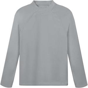 image:imageRoadbox Boys UPF 50 Rash Guard Swim Shirt Sun Protection Long Sleeve for Kids Toddler Rashguard Athletic Surf Water ShirtsLight Gray