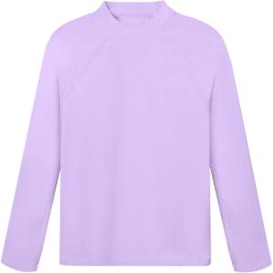image:imageRoadbox Boys UPF 50 Rash Guard Swim Shirt Sun Protection Long Sleeve for Kids Toddler Rashguard Athletic Surf Water ShirtsLight Purple