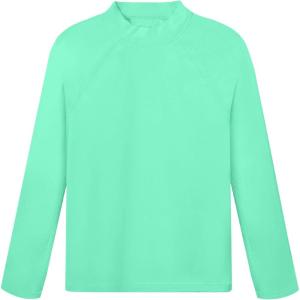image:imageRoadbox Boys UPF 50 Rash Guard Swim Shirt Sun Protection Long Sleeve for Kids Toddler Rashguard Athletic Surf Water ShirtsSeaweed Green