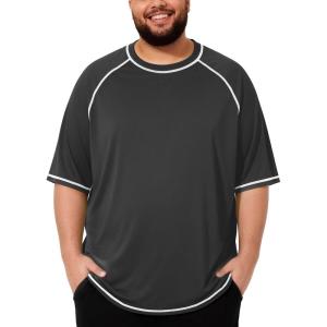 image:imageRoadbox Mens Big and Tall Swim Shirt UPF 50 Short Sleeve Rash Guard UV Sun Protection Quick Dry Water TShirts for BeachDark Gray