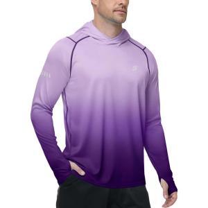 image:imageRoadbox Mens UPF 50 Sun Protection Hoodie UV Long Sleeve Fishing Shirts Lightweight Swim Rash Guard for Outdoor HikingPurple Gradient