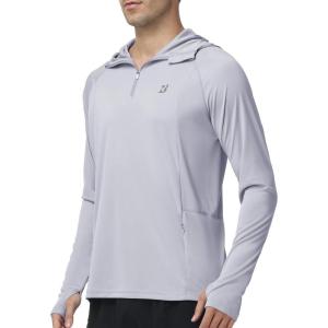 image:imageRoadbox UPF 50 Sun Hoodie for Men 14 Zip Fishing Shirt with Long Sleeve UV Protection for Outdoor HikingGray