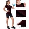 image:imageRoadbox Compression Shirt for Women Slim Fit Short Sleeve Athletic Top Workout Undershirt for Gym Yoga Wine Red