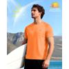 image:imageRoadbox Mens Rash Guard Short Sleeve UPF 50 UV Sun Protection Swim Shirts Quick Dry Lightweight Water Surf Beach TShirtBright Orange