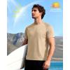 image:imageRoadbox Mens Rash Guard Short Sleeve UPF 50 UV Sun Protection Swim Shirts Quick Dry Lightweight Water Surf Beach TShirtKhaki