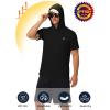 image:imageRoadbox Mens Short Sleeve Hoodie Lightweight Workout Hooded T Shirts UPF 50 Quick Dry Athletic Gym Running SweatshirtBlack