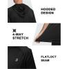 image:imageRoadbox Mens Short Sleeve Hoodie Lightweight Workout Hooded T Shirts UPF 50 Quick Dry Athletic Gym Running SweatshirtBlack