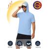 image:imageRoadbox Mens Short Sleeve Hoodie Lightweight Workout Hooded T Shirts UPF 50 Quick Dry Athletic Gym Running SweatshirtClacier Blue