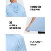 image:imageRoadbox Mens Short Sleeve Hoodie Lightweight Workout Hooded T Shirts UPF 50 Quick Dry Athletic Gym Running SweatshirtClacier Blue
