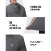 image:imageRoadbox Mens Short Sleeve Hoodie Lightweight Workout Hooded T Shirts UPF 50 Quick Dry Athletic Gym Running SweatshirtDark Grey
