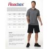 image:imageRoadbox Mens Short Sleeve Hoodie Lightweight Workout Hooded T Shirts UPF 50 Quick Dry Athletic Gym Running SweatshirtDark Grey