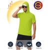 image:imageRoadbox Mens Short Sleeve Hoodie Lightweight Workout Hooded T Shirts UPF 50 Quick Dry Athletic Gym Running SweatshirtLime Green
