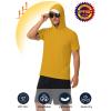 image:imageRoadbox Mens Short Sleeve Hoodie Lightweight Workout Hooded T Shirts UPF 50 Quick Dry Athletic Gym Running SweatshirtTurmeric