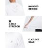 image:imageRoadbox Mens Short Sleeve Hoodie Lightweight Workout Hooded T Shirts UPF 50 Quick Dry Athletic Gym Running SweatshirtWhite