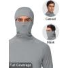 image:imageRoadbox Mens UPF 50 Sun Shirt Long Sleeve Fishing Hoodie UV Protection Hooded Rash Guard with Mask for Hiking RunningLight Gray
