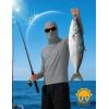 image:imageRoadbox Mens UPF 50 Sun Shirt Long Sleeve Fishing Hoodie UV Protection Hooded Rash Guard with Mask for Hiking RunningLight Gray