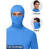 image:imageRoadbox Mens UPF 50 Sun Shirt Long Sleeve Fishing Hoodie UV Protection Hooded Rash Guard with Mask for Hiking RunningSky Blue
