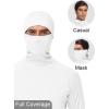 image:imageRoadbox Mens UPF 50 Sun Shirt Long Sleeve Fishing Hoodie UV Protection Hooded Rash Guard with Mask for Hiking RunningWhite