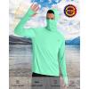 image:imageRoadbox UPF 50 Mens Hooded Fishing Shirts Long Sleeve UV Sun Protection Hoodie Hiking Running Swim Rash Guard with MaskMint Green