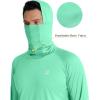 image:imageRoadbox UPF 50 Mens Hooded Fishing Shirts Long Sleeve UV Sun Protection Hoodie Hiking Running Swim Rash Guard with MaskMint Green