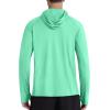 image:imageRoadbox UPF 50 Mens Hooded Fishing Shirts Long Sleeve UV Sun Protection Hoodie Hiking Running Swim Rash Guard with MaskMint Green